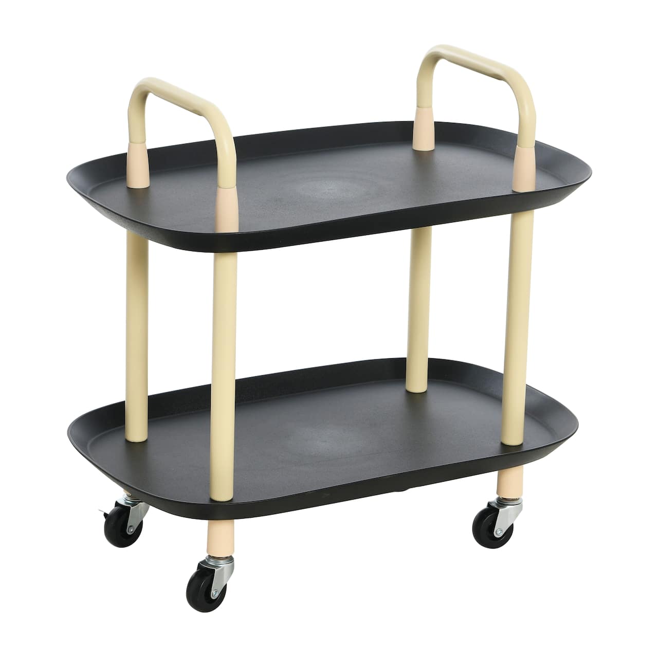 Hello Honey® Main + Mesa™ 2-Tier Modern Plastic and Metal Trolley